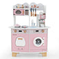 Wooden Kids Kitchen Playset with Coffee Maker for 3+ Years Old