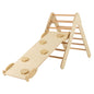 Giantex  Toddler Climbing Frame Kids Wooden Montessori Triangle Climber with Double Sided Ramp