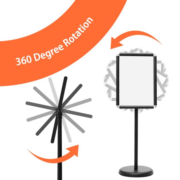 A3 Adjustable Poster Stand with Adjustable Height and 360° Rotation