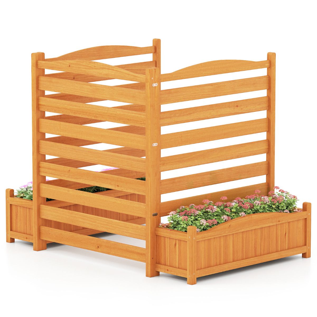 3-Panel Freestanding Air Conditioner Fence with Planter Box