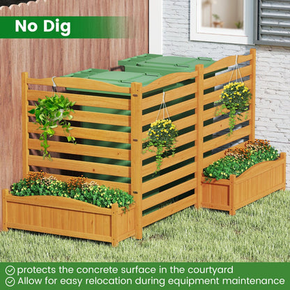 3-Panel Freestanding Air Conditioner Fence with Planter Box