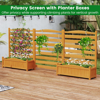 3-Panel Freestanding Air Conditioner Fence with Planter Box