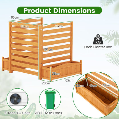 3-Panel Freestanding Air Conditioner Fence with Planter Box