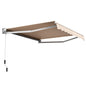 Aluminum Patio Sun Shade with Crank Handle and Water-Resistant Polyester