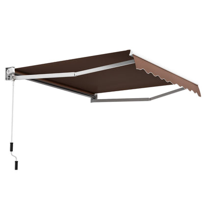Aluminum Patio Sun Shade with Crank Handle and Water-Resistant Polyester