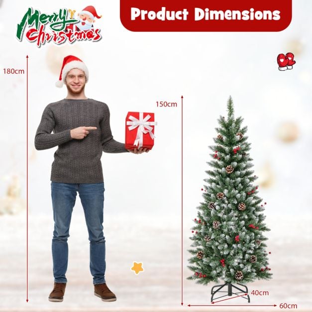 Artificial Christmas Tree with Branch Tips and Natural Pine Cones