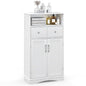 Bathroom Floor Cabinet, Freestanding Wooden Storage Cupboard with Adjustable Shelf