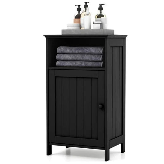 Bathroom Floor Single Door Side Cabinet with Open Compartment