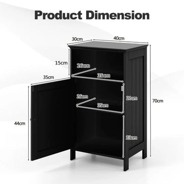 Bathroom Floor Single Door Side Cabinet with Open Compartment