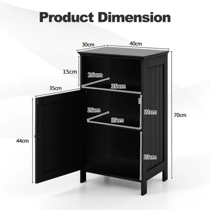 Bathroom Floor Single Door Side Cabinet with Open Compartment