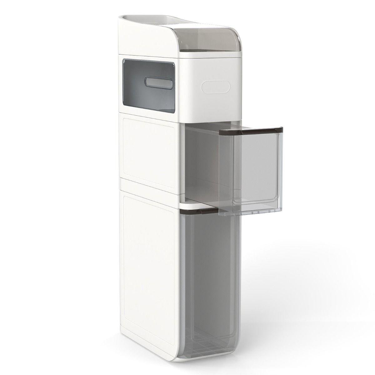 4-Tier Bathroom Storage Cabinet with 2 Drawers and Tissue Box