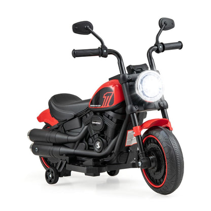 6V Kids Ride On Motorcycle with Training Wheels and Headlight for Toddlers