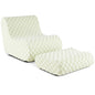Bean Bag Chair with Ottoman Accent Lazy Sofa Chair Set