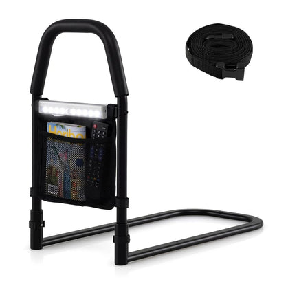 Bed Rails with Motion Sensor Light and Storage Pocket for Elderly Adults