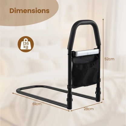 Bed Rails with Motion Sensor Light and Storage Pocket for Elderly Adults