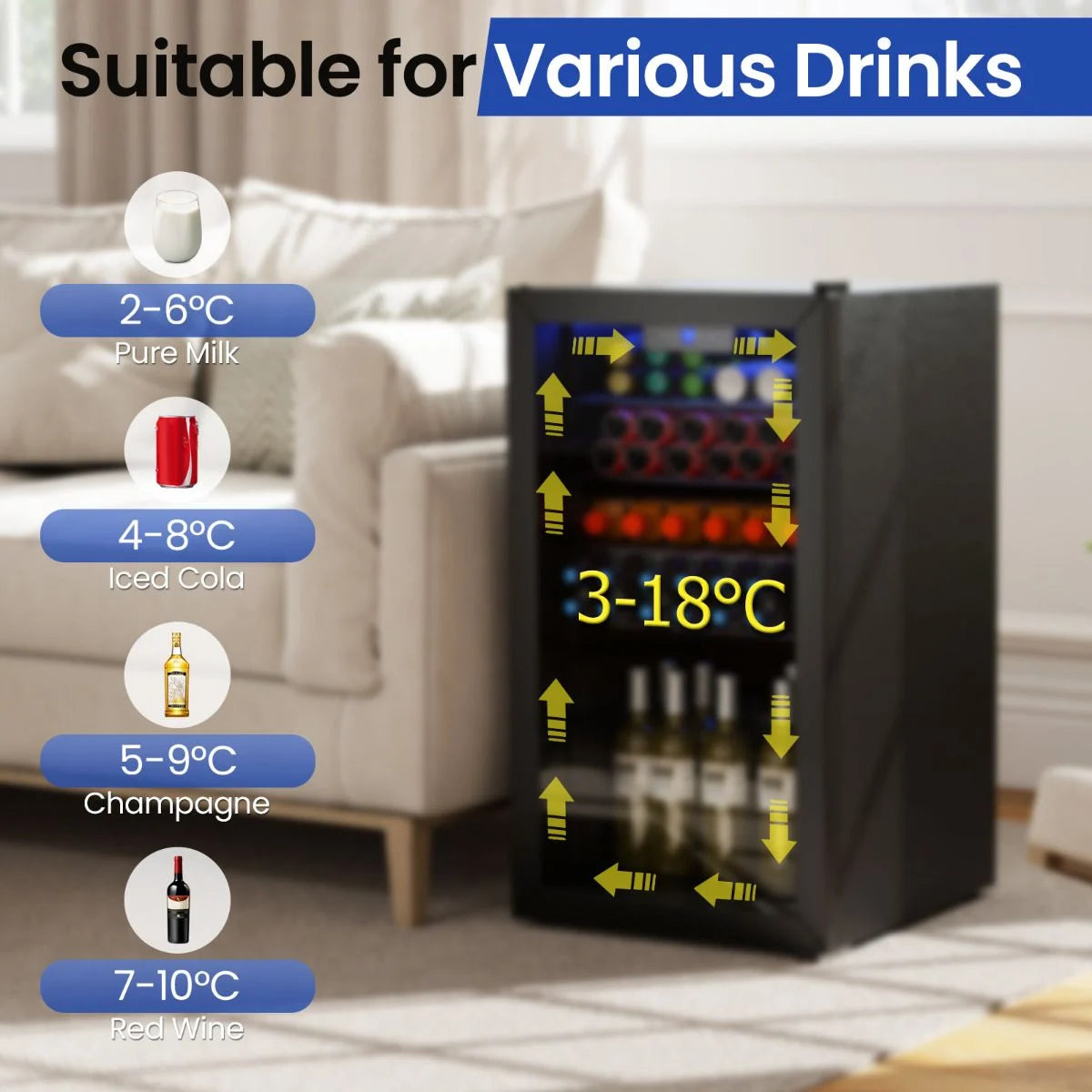 78 L Mini Beverage Refrigerator Cooler