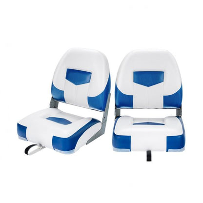 2 Pieces Folding Low-Back Boat Chair Set with Long Fixation Strap