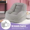 Boneless Floor Single Sofa Chair with Soft Stripe Corduroy Cover
