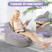 Boneless Floor Single Sofa Chair with Soft Stripe Corduroy Cover