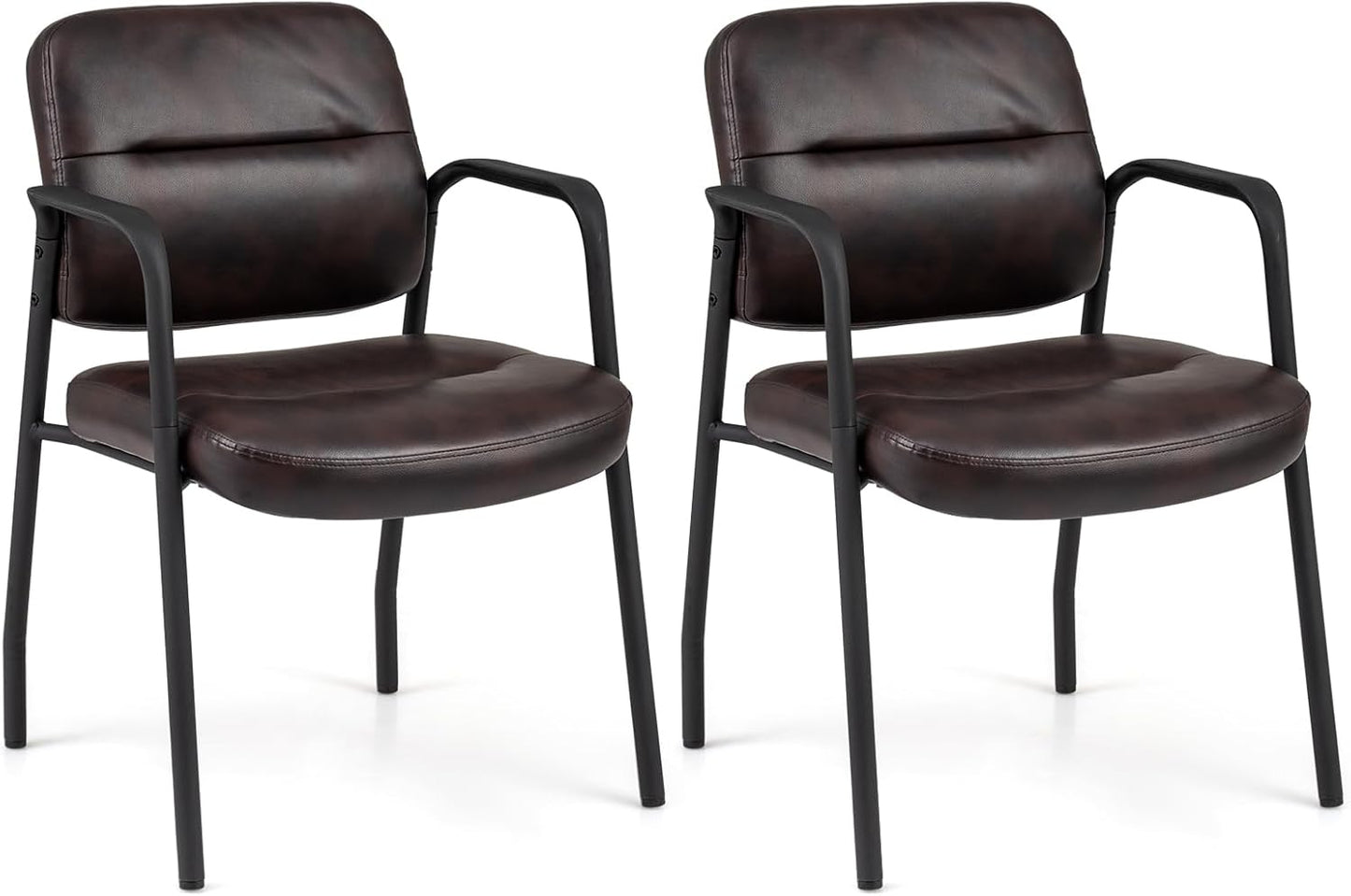Set of 2 Waiting Room Chairs with Integrated Armrests No Wheels