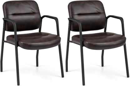 Set of 2 Waiting Room Chairs with Integrated Armrests No Wheels