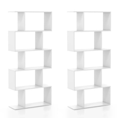 Geometric S-Shaped Bookcase with Anti-Toppling Device for Living Room Home Office