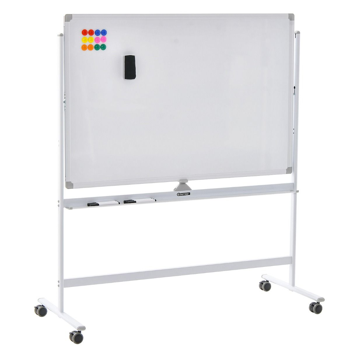 Reversible Mobile White Board with Adjustable Height
