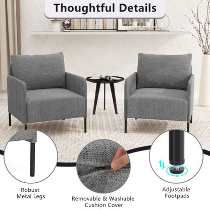 Chenille Single Seat Sofa with Cushion and Adjustable Foot Pads