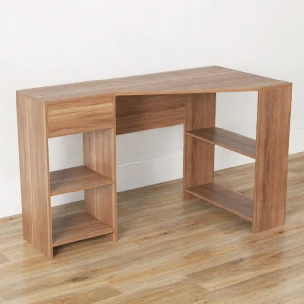 L-Shaped Computer Desk with Storage and Open Shelves for Living Room Bedroom