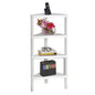 4-Tier Corner Shelf Stand with Open Slatted Shelves