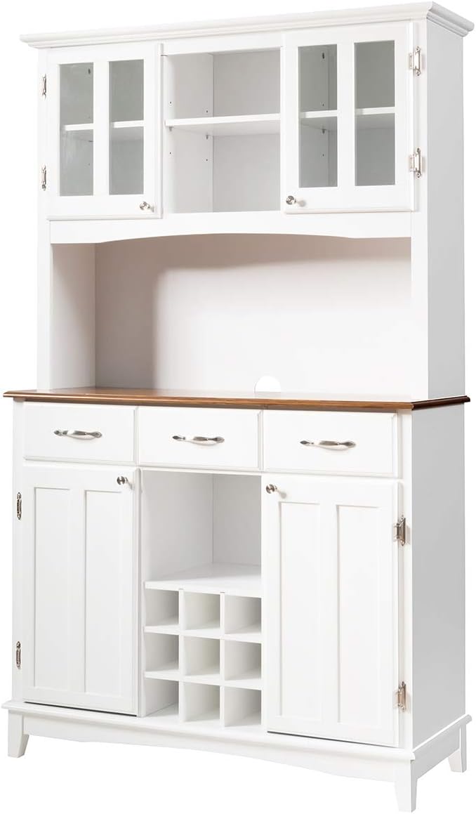 GiantexUK Kitchen Storage Cabinet, Wooden Freestanding Cupboard with 4 Cabinet, 3 Drawers