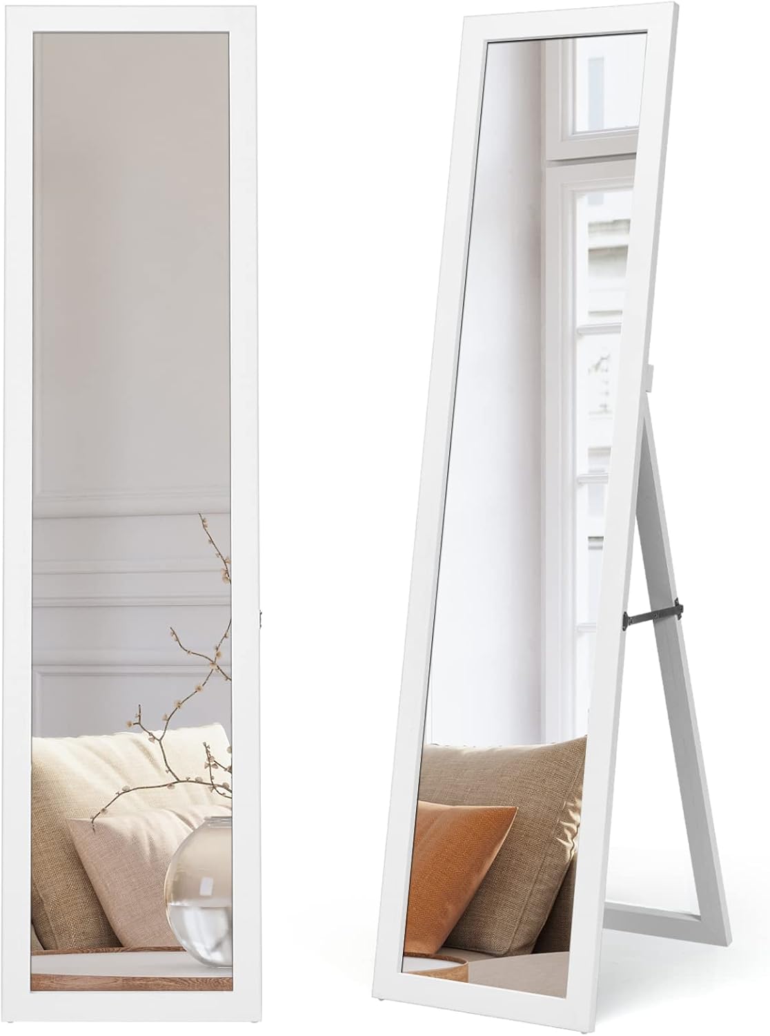 153 x 37 cm Wooden Frame Rectangle Full Length Mirror