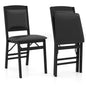 GiantexUK Folding Dining Chairs Set of 2/4, Upholstered Kitchen Chairs with Rubber Wood Legs