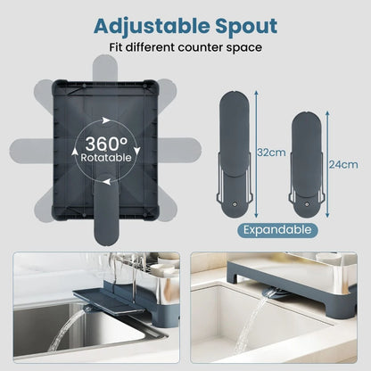 2-Tier Dish Drying Rack with Stemware and Cutlery Holder