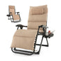 Adjustable Metal Zero Gravity Lounge Chair with Cup Holder Tray