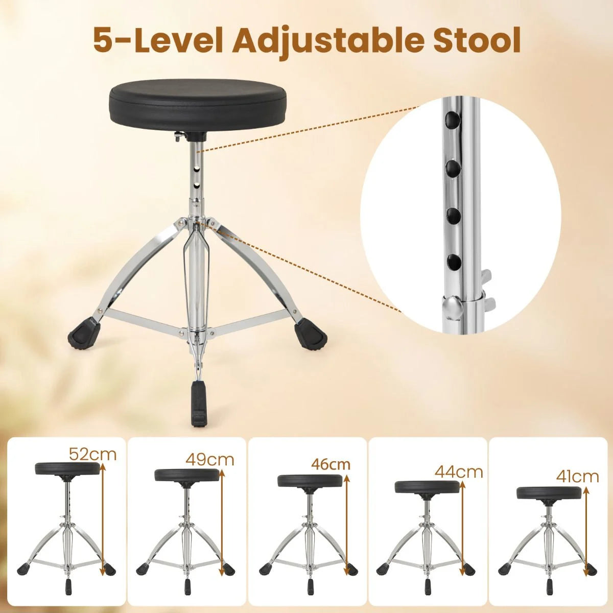 Electric Drum Set Foldable Drum Kit with 21 CM Mesh Drum Pads