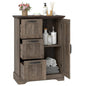 Farmhouse Floor Cabinet with Barn Door, Freestanding Bathroom Storage Organizer