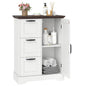 Farmhouse Floor Cabinet with Barn Door, Freestanding Bathroom Storage Organizer