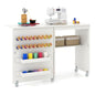 Folding Sewing Table, Rolling Drop Leaf Sewing Workstation Computer Desk