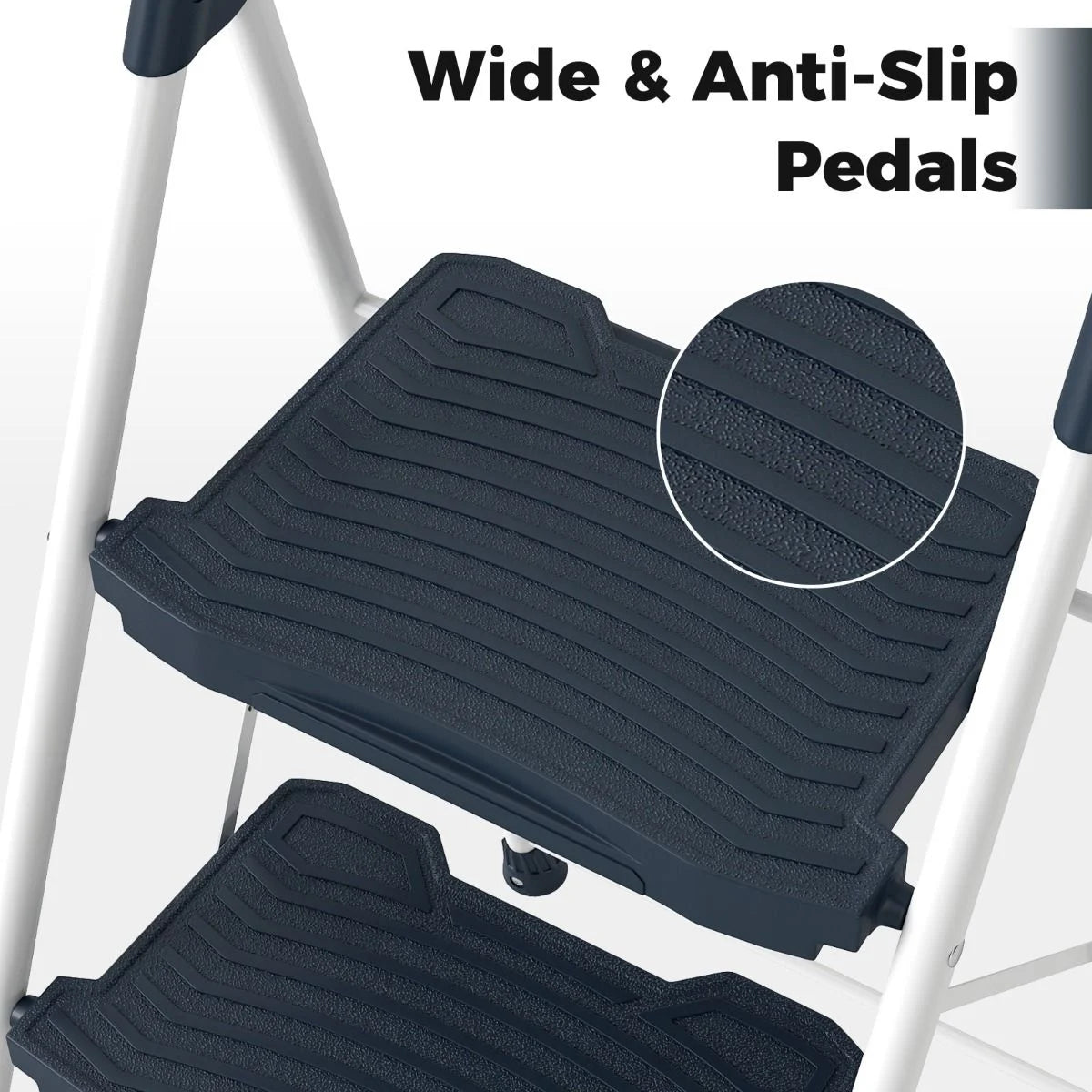 Folding Step Stool with Cushioned Handrail and Wide Anti-Slip Pedal