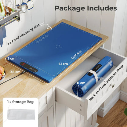Food Warming Mat with Adjustable Temperature and Timer
