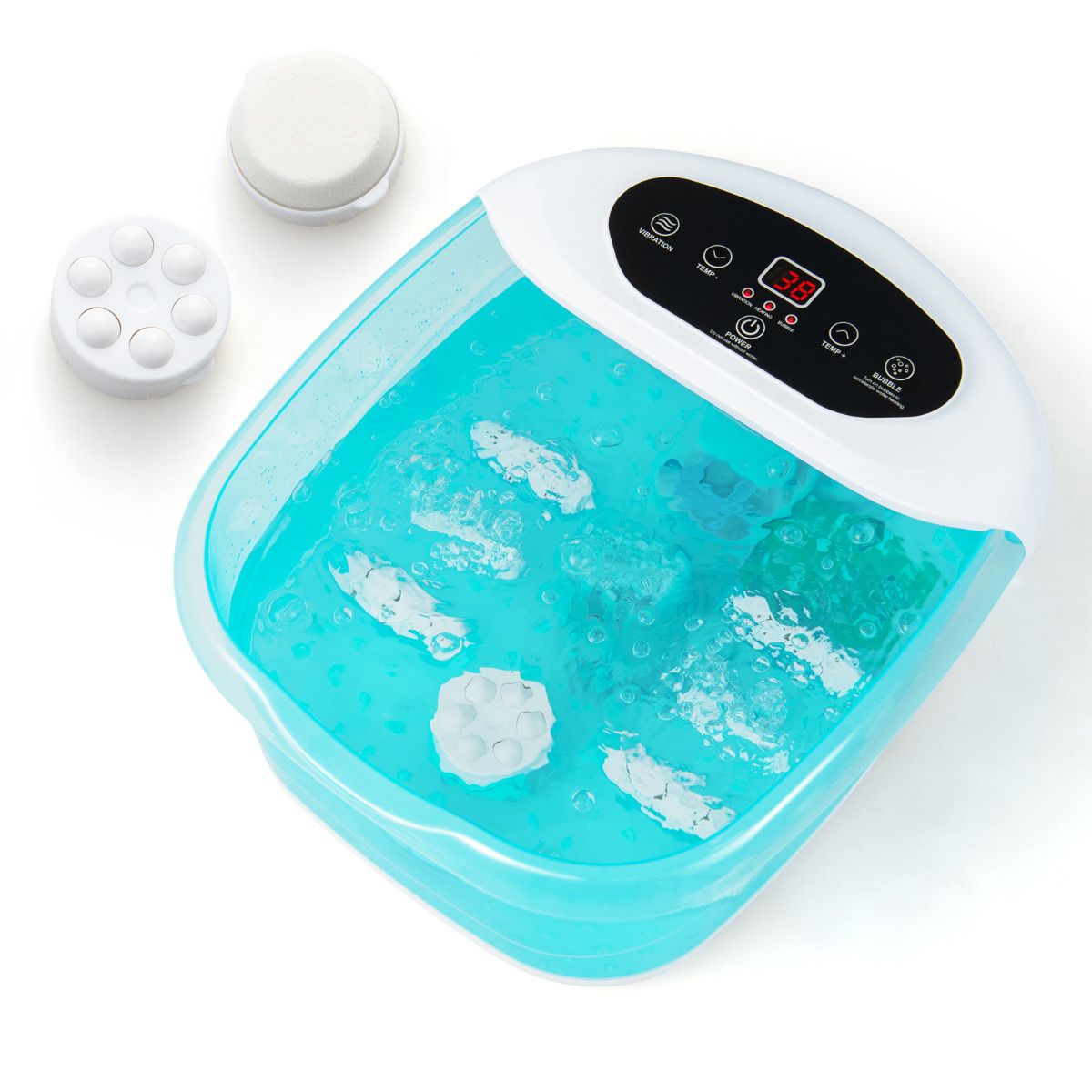 Foot Spa Massager with Removable Pedicure Stone