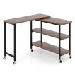 360° Free Rotating Sofa Side Table with Swivel and Sliding Tabletop