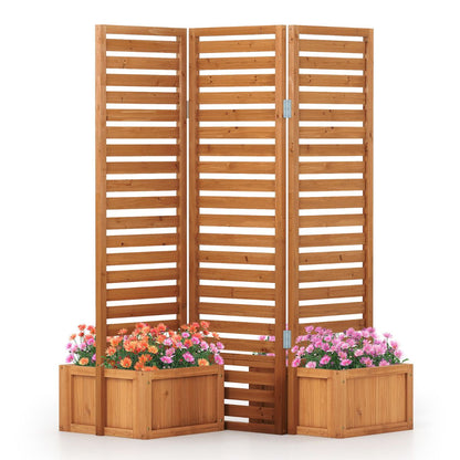 Freestanding Decorative Privacy Screen with 3 Hinged Panels