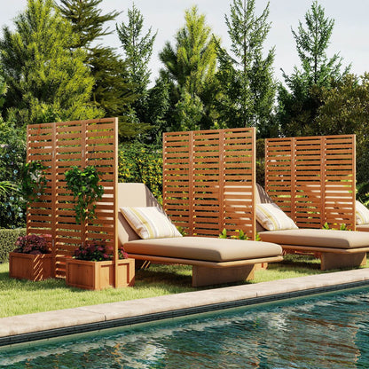 Freestanding Decorative Privacy Screen with 3 Hinged Panels