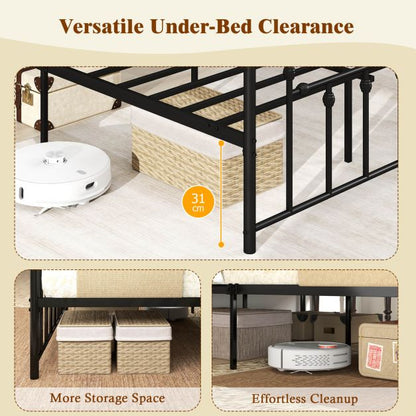 Single/Double/King Size Metal Bed Frame with Headboard