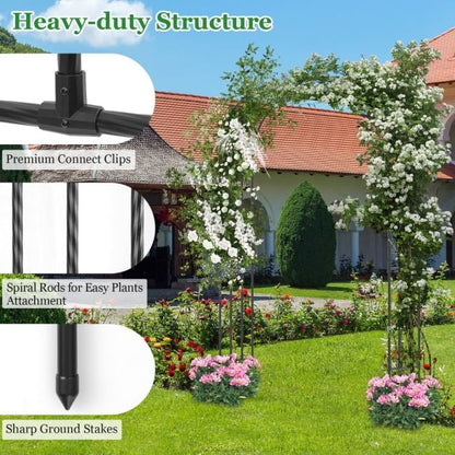 Garden Arch Trellis Grape Vine Flower Support for Lawn Patio