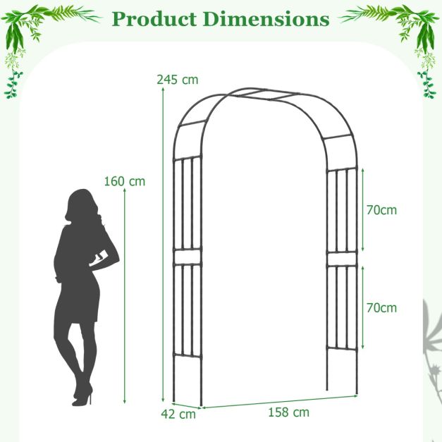 Garden Arch Trellis Grape Vine Flower Support for Lawn Patio