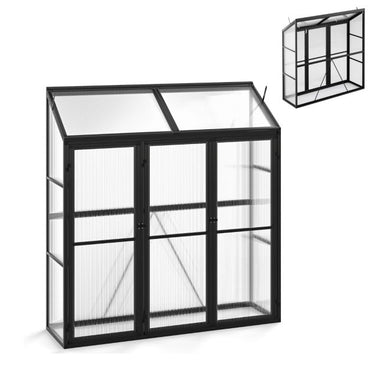 180 CM x 52 CM Greenhouse Walk-in Greenhouse with Lockable Doors