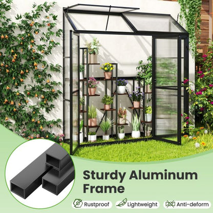 180 CM x 52 CM Greenhouse Walk-in Greenhouse with Lockable Doors
